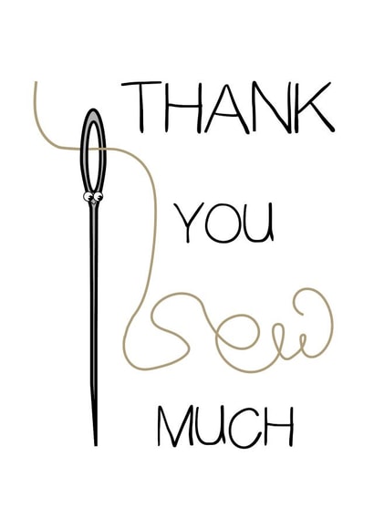 thanks sew Thank You Card 5114 created by CushoPeas