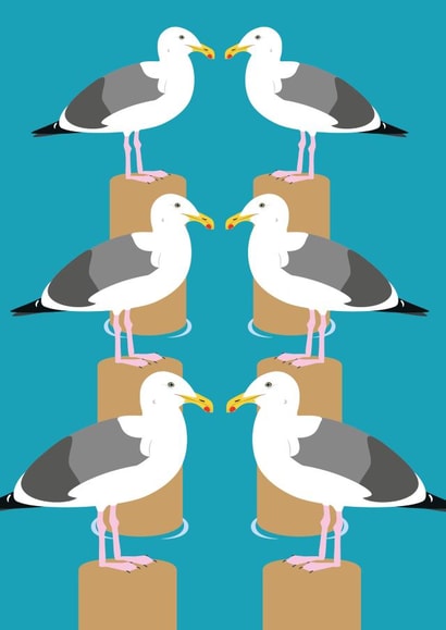 Seagull sea Just because... Card 6189 created by 1790 Cards