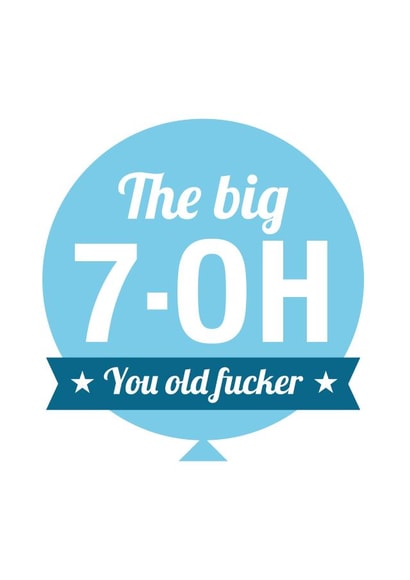 NSFW Birthday Card - 70th created by Cookie Design