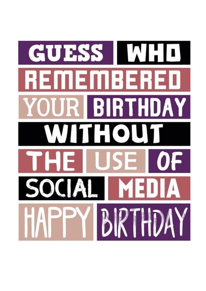 Funny Birthday Card - Social Media created by SixElevenCreations