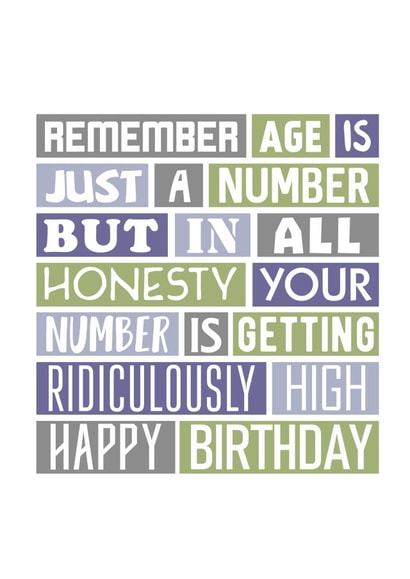 Funny Birthday Card For Friend - Age Is Just A Number created by SixElevenCreations