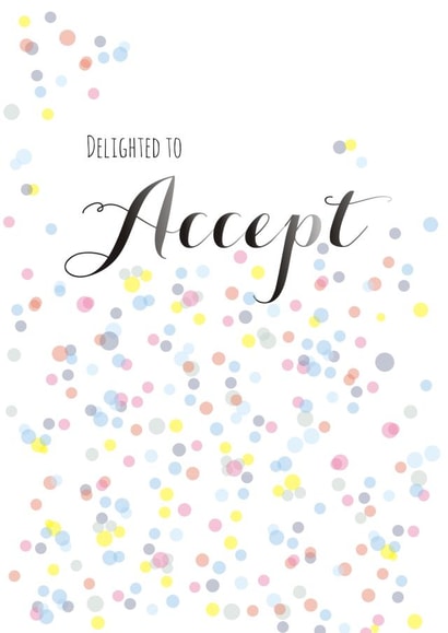 Accept a wedding invite - confetti created by Claire Giles