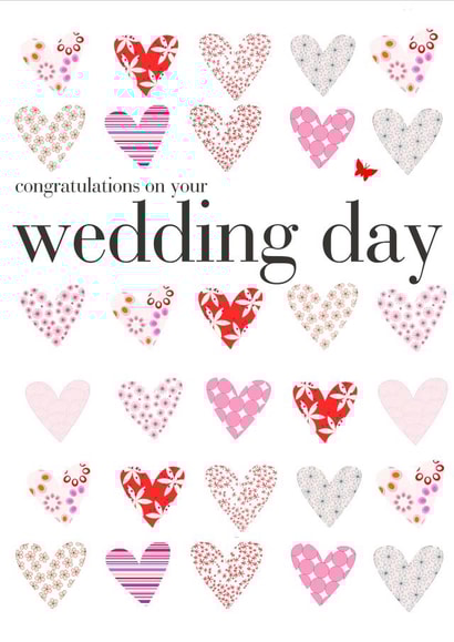 Wedding day congratulations - heart design created by Claire Giles