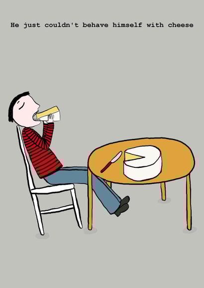 Funny Birthday Card - Cheese created by Corrina Rothwell