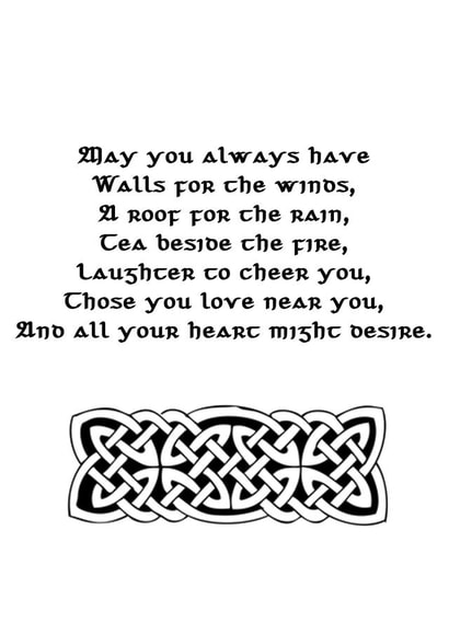 Irish blessing wedding card - Simple design created by Rosalynd Nic Aodh