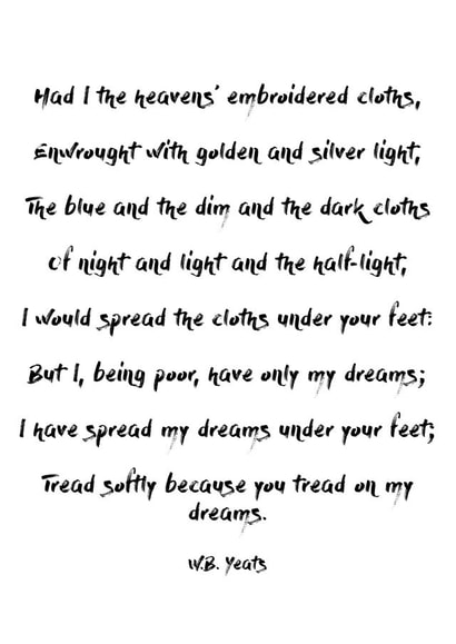 W.B.Yeats poem Good Luck Card 28636 created by Rosalynd Nic Aodh