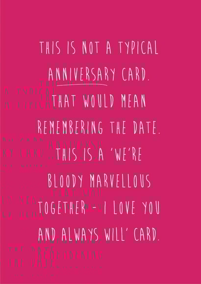 anniversary pink Anniversary Card 3954 created by Coulson Macleod