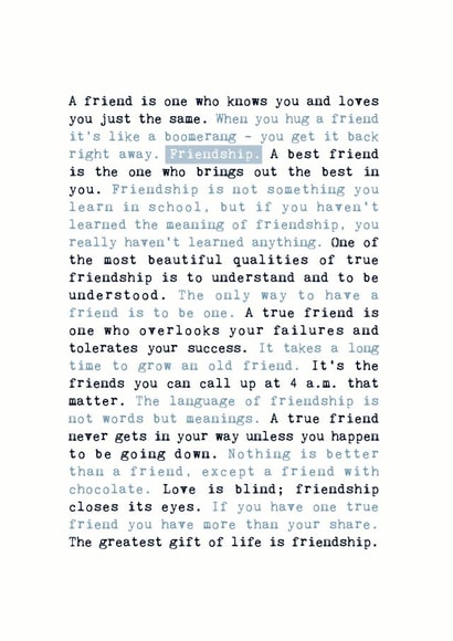 friendship friend Love & Friendship Card 3964 created by Coulson Macleod