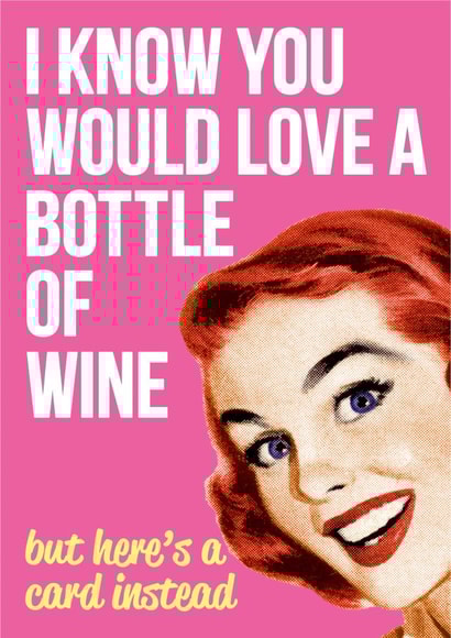 BIRTHDAY WINE Congratulations Card 2960 created by Dean Morris Cards