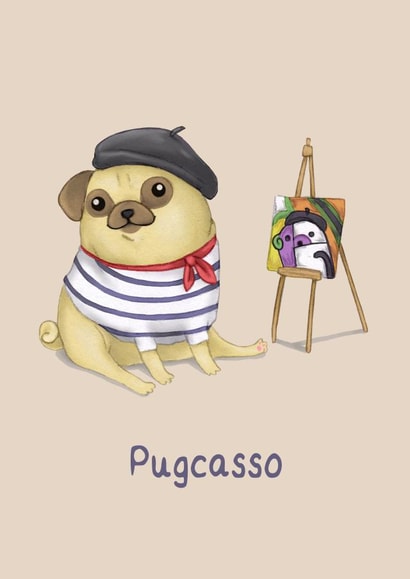 pug dog Just because Card 1755 created by Katie Corrigan