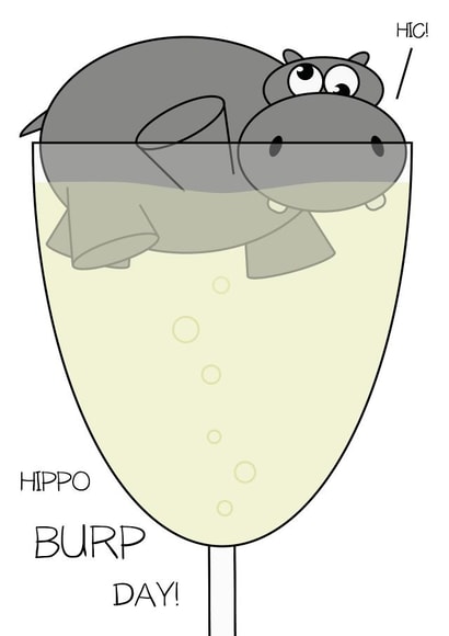 hippo grey Birthday Card 5115 created by CushoPeas