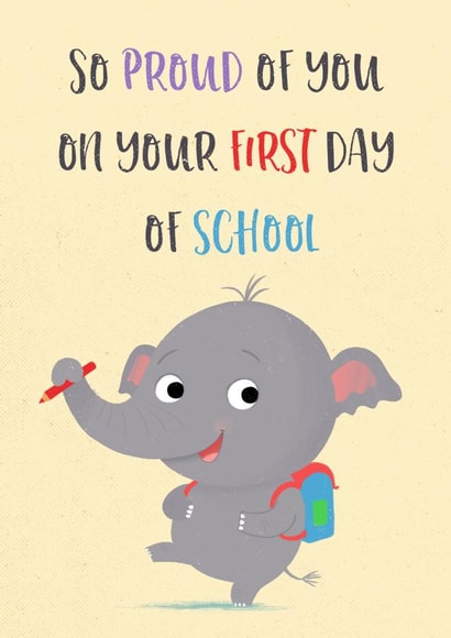 elephant school Good Luck Card 2460 created by Louise Gardner