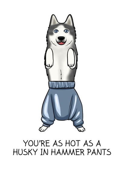 hot husky Valentines Day Card 26351 created by Tessa Cheung