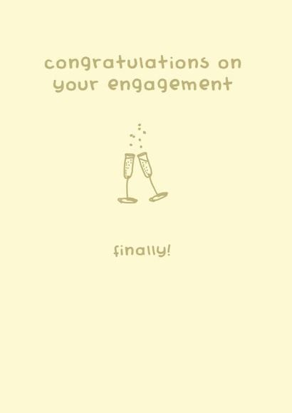 Congratulations on your engagement - champagne illustrated card created by Redback Cards