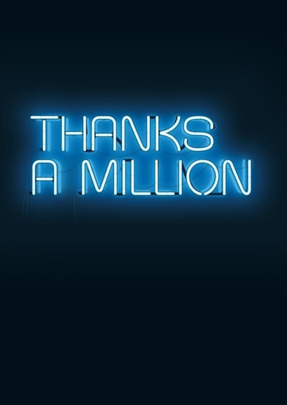 Neon Lights Thank You Card - Thanks A Million created by Redback Cards