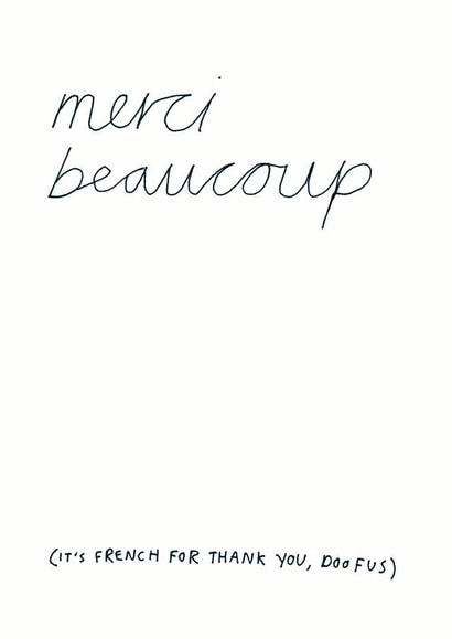 merci boucoup Thank You Card 6488 created by Redback Cards