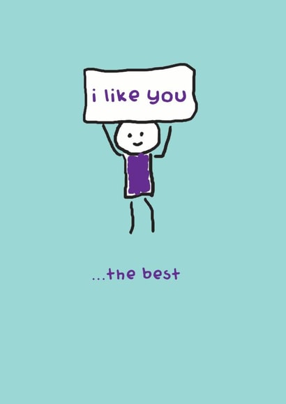 Cute Stick Figure Anniversary Card / Valentines Day Card - I Like You...The Best created by Redback Cards
