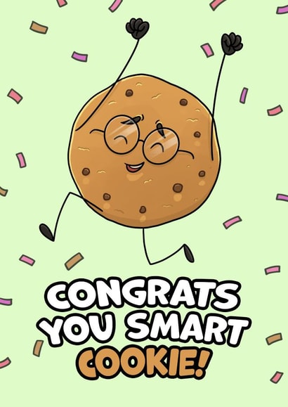 Smart cookie congratulations card created by Easel & Bear