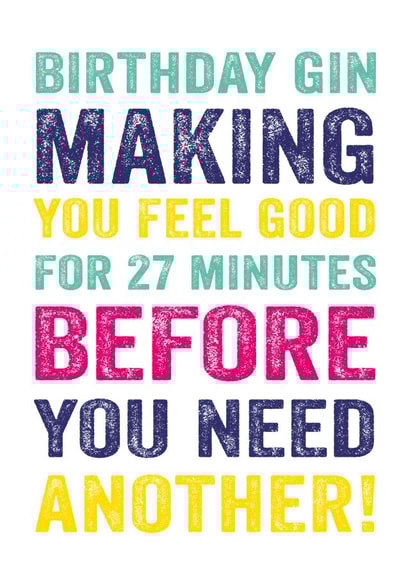 Birthday gin Birthday Card 3492 created by Do You Punctuate?