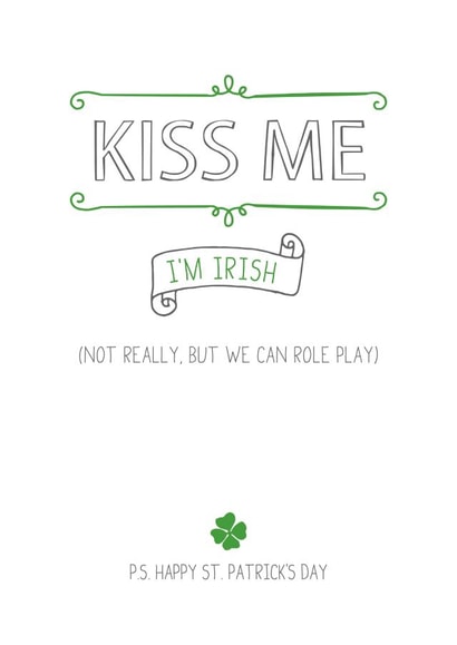 kiss me Saint Patricks Day Card 4554 created by Prairie Chick Prints