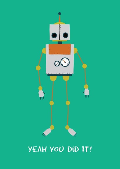 robot boy Congratulations Card 6122 created by Hannah Stevens