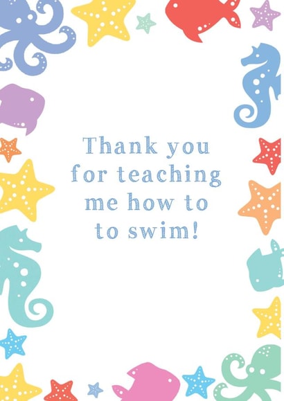swimming teacher Thank You Card 6824 created by Let's Dream