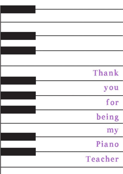 piano teacher Thank You Card 6826 created by Let's Dream