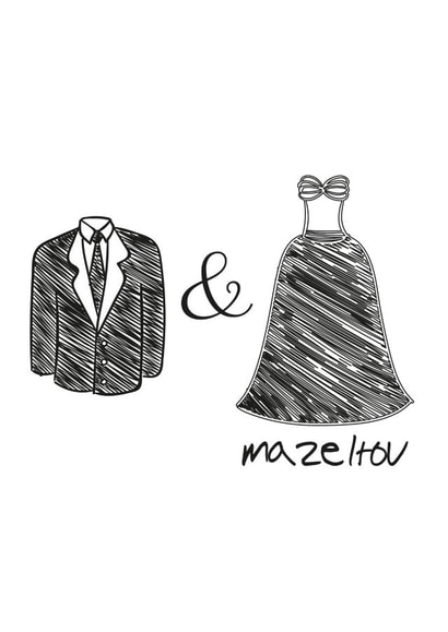 Mazeltov - Jewish illustrated wedding card created by Mazeltov Greetings