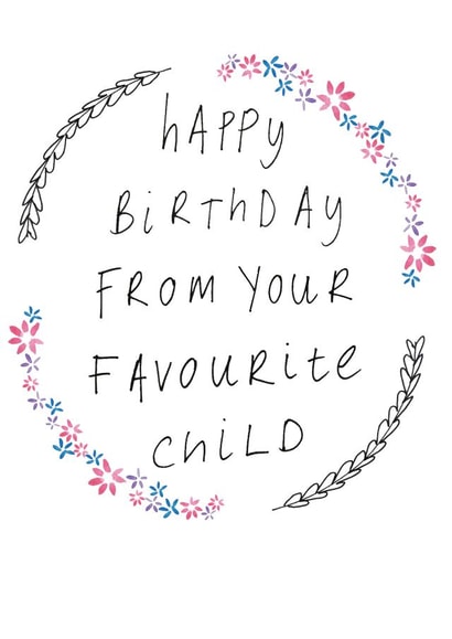 favourite mum Birthday Card 6135 created by Rachel Storey Illustration