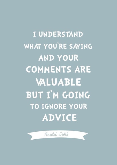 Roald Dahl Just because Card 4216 created by Ilka Dickens