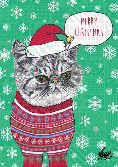 funny cute Christmas Card 23934 created by Rose Hill Designs