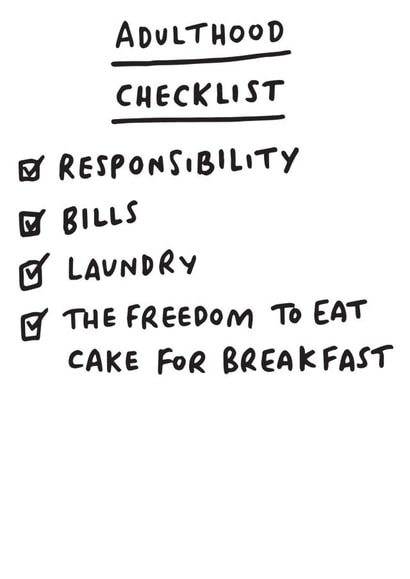 adulthood checklist Birthday Card 5247 created by Veronica Dearly