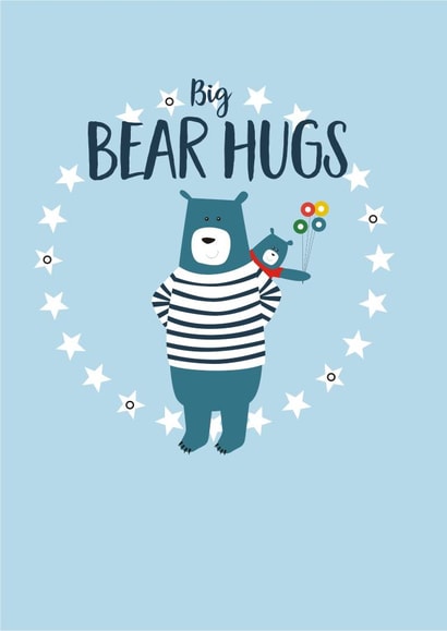 big bear Thinking of you Card 2540 created by Claire Giles