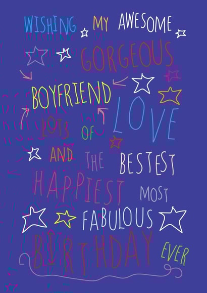 Happy Birthday Gorgeous Boyfriend - Love You - Birthday Card created by Love and Happy Stuff
