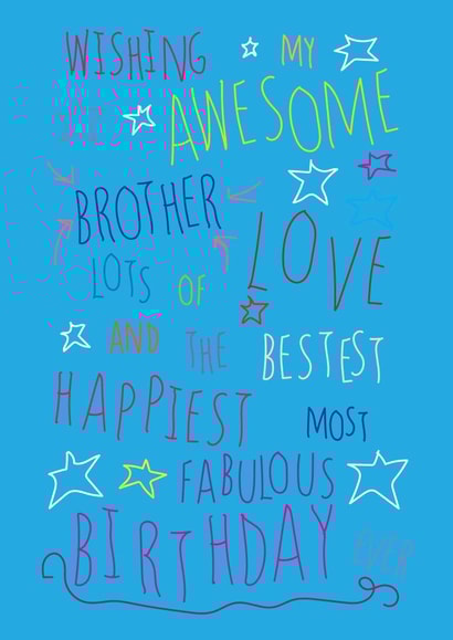 Happy Birthday Gorgeous Brother - Love You - Birthday Card created by Love and Happy Stuff