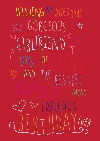 Happy Birthday Gorgeous Girlfriend - Love You - Birthday Card created by Love and Happy Stuff