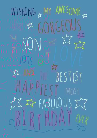 Happy Birthday Gorgeous Son - Love You - Birthday Card created by Love and Happy Stuff