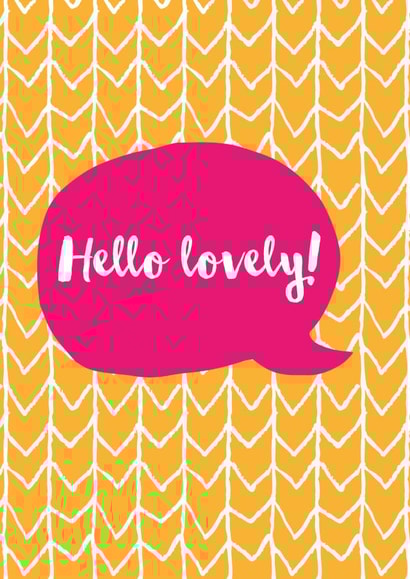 Bright Yellow and Pink Speech Bubble Hello Lovely! Just Because card created by Modupe Yalley