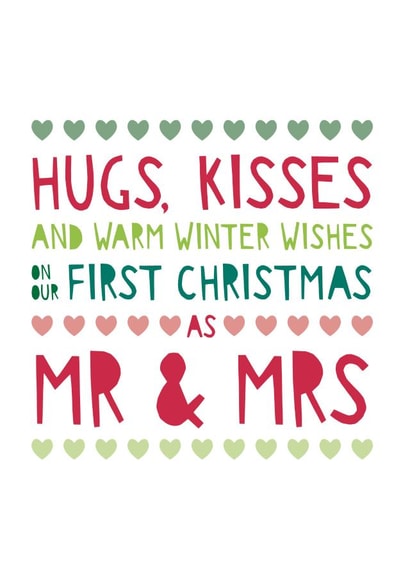 First Christmas as Mr & Mrs Christmas card created by Bow & Bell