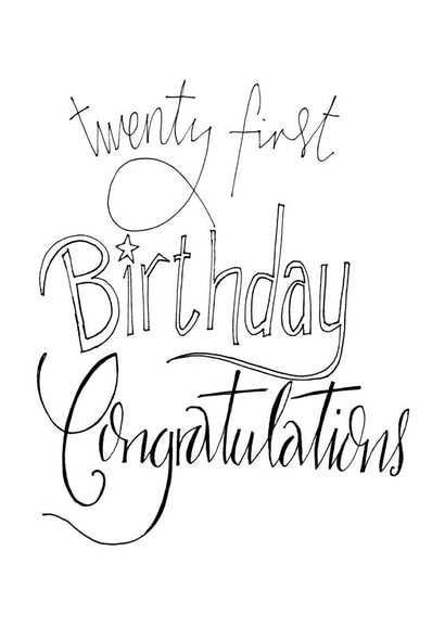 21st twenty Birthday Card 7273 created by Naughty Nice