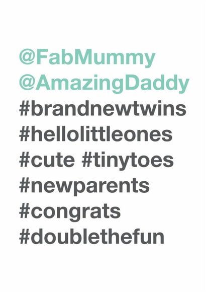 twins baby New Baby Card 3711 created by Bow & Bell