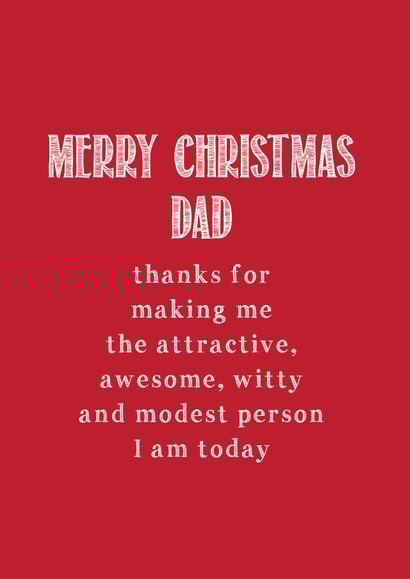 Dad Typography Christmas Card 4219 created by Ilka Dickens