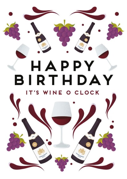wine alcohol Birthday Card 29485 created by Pepper Pot Studios