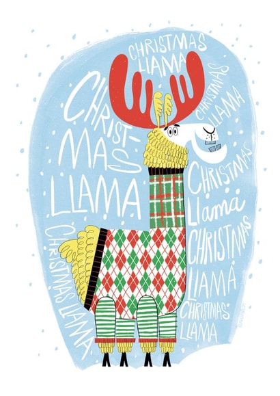 Christmas Llama Christmas Card 23041 created by Josh Cleland