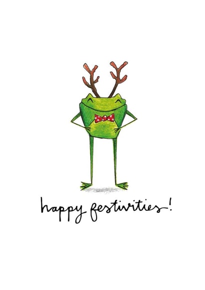 Frog Antlers Christmas Card 27202 created by Odd Socks