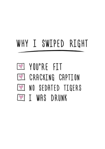 tinder date Anniversary Card 25951 created by Happy Little Vegemite