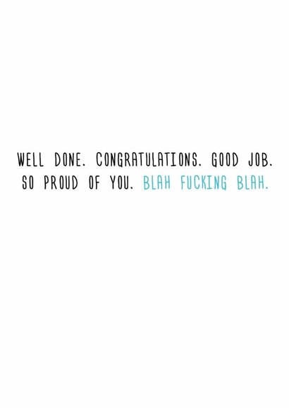 congratulations rude Congratulations Card 3248 created by Happy Little Vegemite