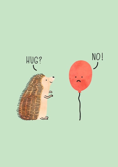 Hedgehog and balloon Valentine's day or anniversary card created by Milkyprint