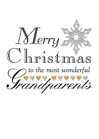 Heart - Emojis - Merry Christmas To The Most Wonderful Grandparents - Grandparents - Snowflake - Modern - Christmas Card created by Gellie Design