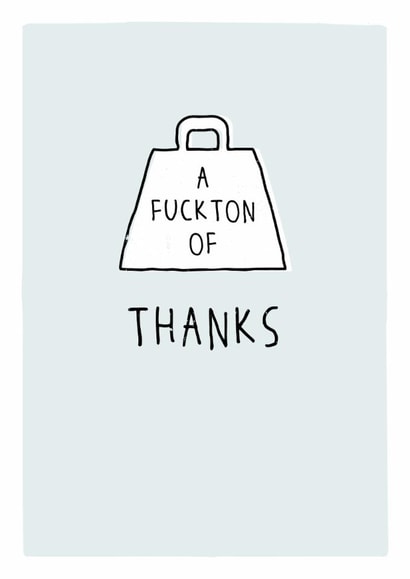 A fuckton of thanks - Sweary funny thank you card created by Prairie Chick Prints
